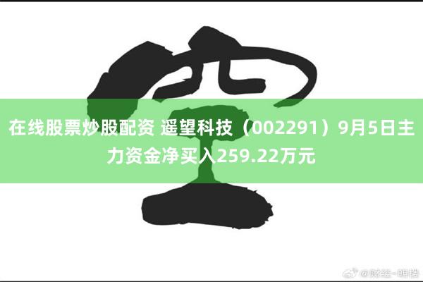 在线股票炒股配资 遥望科技（002291）9月5日主力资金净买入259.22万元